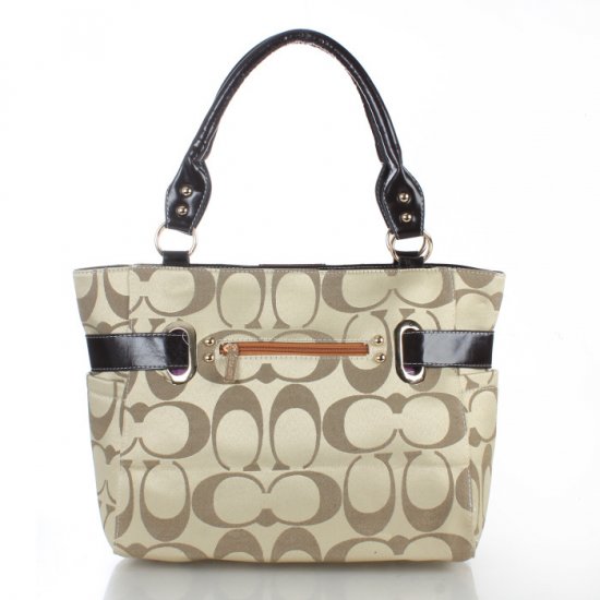 Coach Poppy Bowknot Signature Medium Apricot Totes FDF | Women